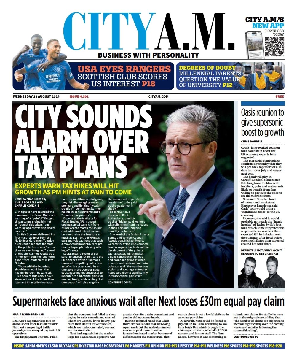 City sounds alarm over Starmer’s ‘painful’ Budget warning